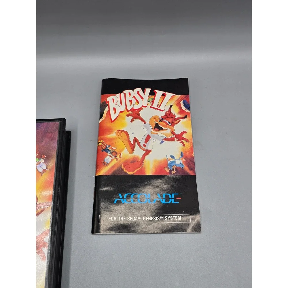 Bubsy II Sega Genesis CIB Accolade 1994 Retro Game Complete with Manual Case CIB
